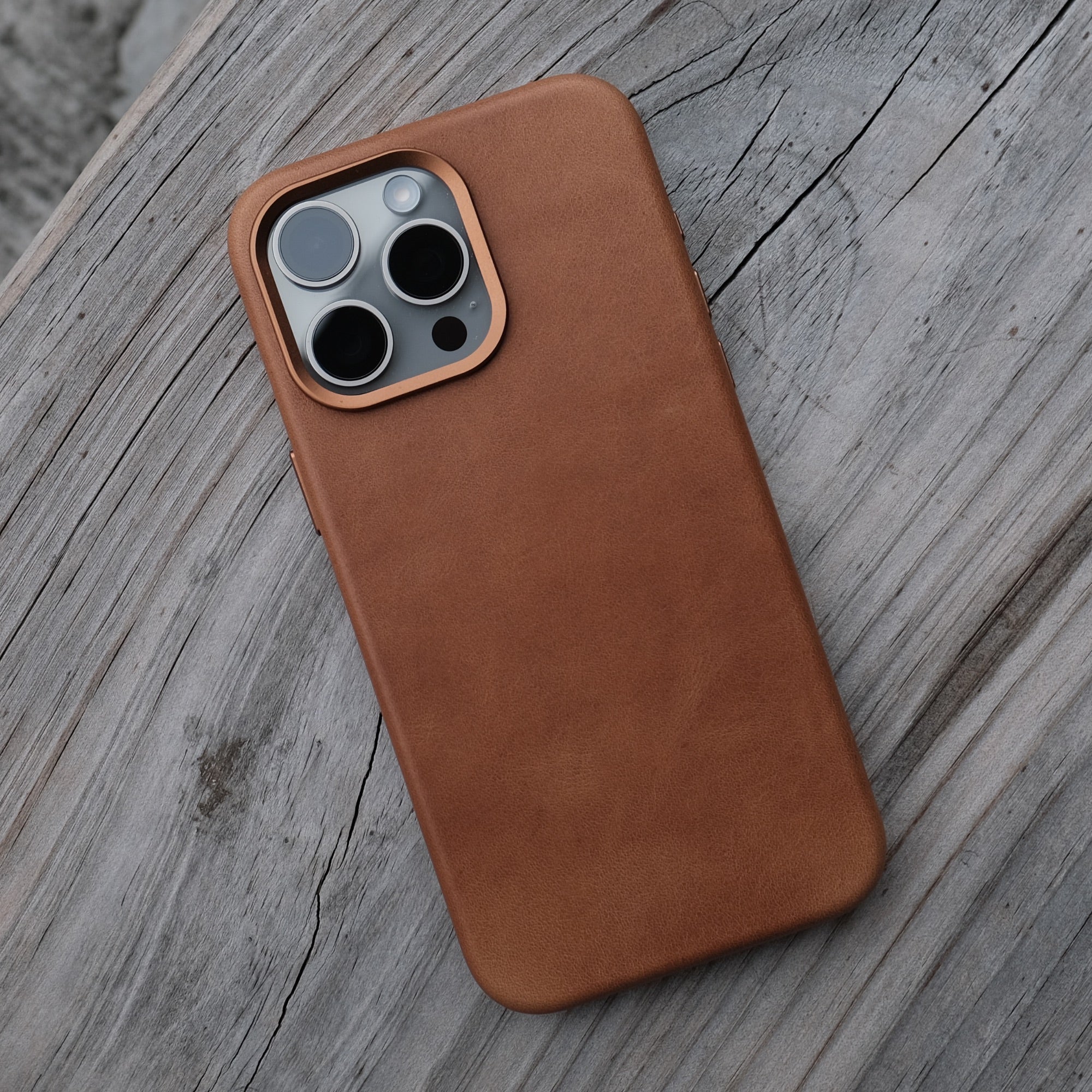 Bare Skin Case - Full-Grain Leather Case for iPhone 15 Pro Max